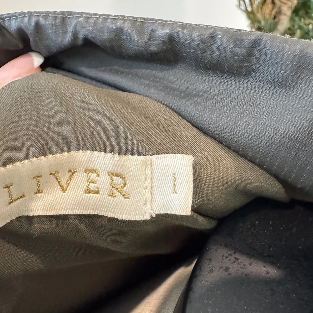 Marie Oliver Olive-colored Quilted Puffer Jacket with Peplum - Size 1 (Large/XL) - Picture 13 of 15